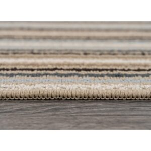 Garland Rug Nantucket Stripe. Area Rug, 3 ft. x 12 ft., Earth Tone