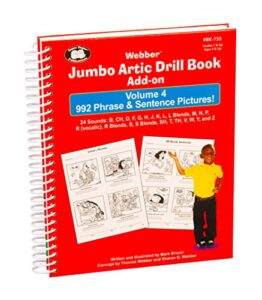 super duper publications | webber® jumbo artic drill book phrase & sentence pictures volume 4 | 992 phrase & sentence pictures | speech therapy - articulation | educational learning resource