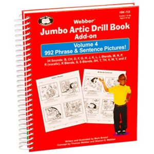 Super Duper Publications | Webber® Jumbo Artic Drill Book Phrase & Sentence Pictures Volume 4 | 992 Phrase & Sentence Pictures | Speech Therapy - Articulation | Educational Learning Resource