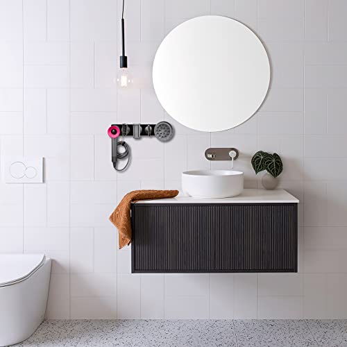 HeyMoonTong Storage Holder for Dyson Hair Dryer,2023 Upgraded Acrylic Wall Mount Bracket Stand Storage Rack Organizer for Dyson Supersonic Hair Blow Dryer,Space Organizer for Bathroom/Bedroom/Washroom