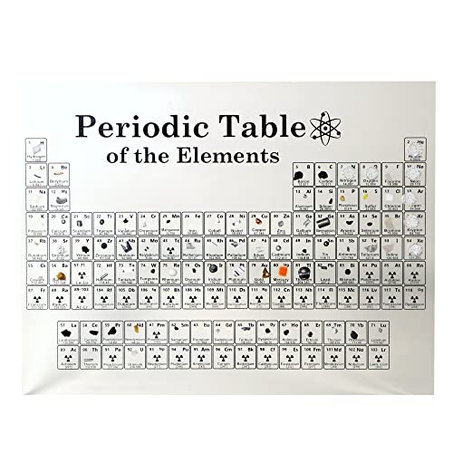 Periodic Table with Real Elements Inside | Element Display in Acrylic Stand, Perfect Gift for Students, Teachers, Scientists, Adults, and Children | 4.5” x 6”
