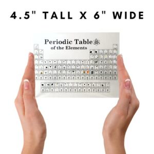 Periodic Table with Real Elements Inside | Element Display in Acrylic Stand, Perfect Gift for Students, Teachers, Scientists, Adults, and Children | 4.5” x 6”