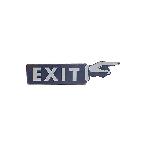 First of a Kind Metal Exit Sign - Pointing Hand Finger Direction Sign - Black Exit Sign for Home, Living Rooms, Offices, Coffee Shop - Perfect for Indoor & Outdoor