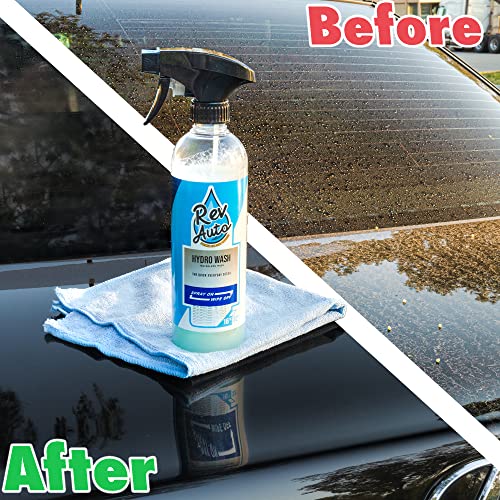 Rev Auto Hydro Wash - Waterless Car Wash Spray | Waterless Wash/Car Wash Cleaner | Car Exterior Cleaner | Exterior Car Cleaner | No Rinse Car Wash Car Cleaning Spray | Car Wash Waterless (16 Fl Oz)