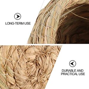 YARNOW 12 pcs Cage Hideaway Provides Dove Hand-Woven Parrot Sparrow Grass Nesting Cold Hand House Roosting Hut Nest Finch Breeding Weather Lovebird Bed Woven Resting Color Shelter Birds