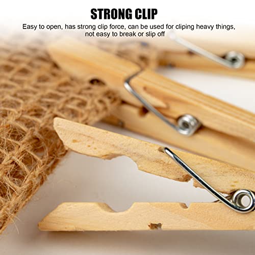 50PCS Large Premium Clothes Pins Wooden, Wooden Clothespins for Draft, Heavy Duty Natural Laundry Clip for Clothes line Outdoor, Hanging Clothing, Pictures, Multi-Function Close Pins for Photo Holder