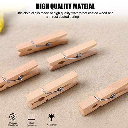 50PCS Large Premium Clothes Pins Wooden, Wooden Clothespins for Draft, Heavy Duty Natural Laundry Clip for Clothes line Outdoor, Hanging Clothing, Pictures, Multi-Function Close Pins for Photo Holder