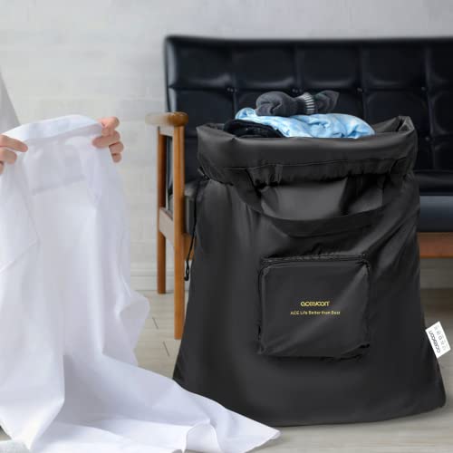 aceyoon 2PCS Extra Large Travel Laundry Bag, 43.5x27.6 inch Collapsible Drawstring Dirty Clothes Storage Bag Waterproof Travel Organizer Bags Fit for Home Travel and College Dorm