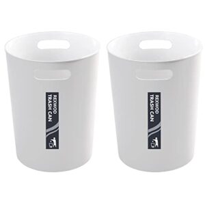 rexwod small trash can wastebaske 1.5 gallon garbage bin round for small space bathroom office bedroom,white 2 pack