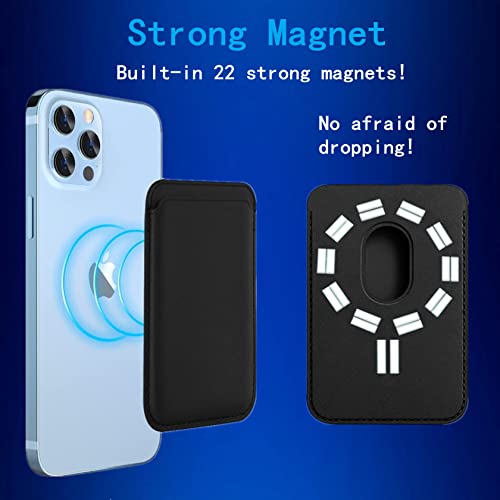 AIZHEM Magnetic Wallet for iPhone, Magnetic Leather Card Holder for Apple MagSafe, Mag Safe Cardholder Compatible with iPhone 12/13 Mini/Pro/Pro Max, iPhone 14 Series and MagSafe Case, Wisteria