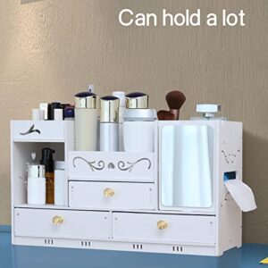 Amikadom #77GU37 Desk Organizers and Accessories Desk Storage Box Vanity Organizer Cosmetic Storage Organizer Bathroom Counter Or Cloa