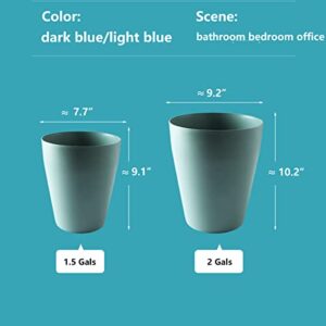 REXWOD Small Trash Can Cute Wastebaske 1.5 Gallon Round Garbage Container Bin for Bathroom Office Bedroom 1.5 Gallon,Drak Blue 2 Pack
