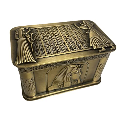 W-Prospect 4.9X3.1'' Egyptian Gift Pharaoh Trinket Box, Exquisite Vintage Egyptian Decorative Box, Antique Egyptian Jewelry Box, Cool Treasure Chest, Stunning Egyptian Gifts