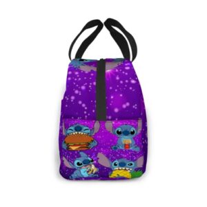 ZUPIEK Anime Cartoon Stitch Lunch Bag Insulation Portable Lunch Box Container for Men Women Office Picnic Travel
