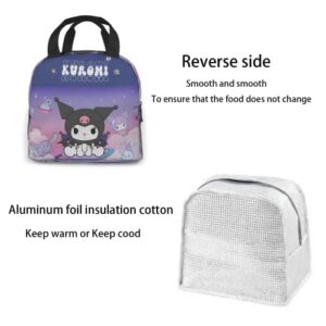 Kawaii Anime Lunch Box Portable Insulated Lunch Bag reusable waterproof portable thermal insulation bag lunch tote lunch box cooler bag with zipper for Boys/Girls