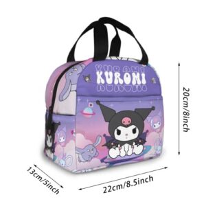 Kawaii Anime Lunch Box Portable Insulated Lunch Bag reusable waterproof portable thermal insulation bag lunch tote lunch box cooler bag with zipper for Boys/Girls