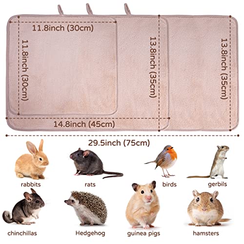Ladadee 6 Pack Washable Fleece Liners Blankets - Soft and Absorbent Bedding Blanket for Hamsters, Guinea Pigs, and Rabbits - 11.8x11.8in Guinea Pig Cage Accessories