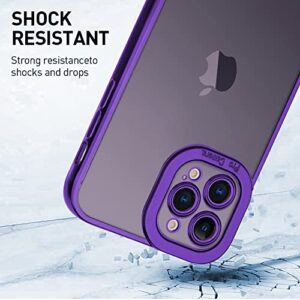 Bonoma Compatible with iPhone 14 Pro Max Case, Clear Plating Bumper Soft TPU Cover with Camera Shockproof Protective Cover for iPhone 14 Pro Max, Purple