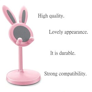 RUITASA Cute Bunny Phone Holder, Bunny Stand for Nintendo Switch, Bunny Stand Up, Kawaii Cell Phone Holder with iPhone, iPad, Tablets, Smartphones (Pink)
