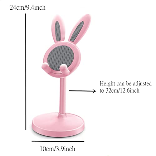 RUITASA Cute Bunny Phone Holder, Bunny Stand for Nintendo Switch, Bunny Stand Up, Kawaii Cell Phone Holder with iPhone, iPad, Tablets, Smartphones (Pink)