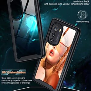 LeYi for Motorola Edge 2022 Case, Moto Edge 2022 Case with 2 Tempered Glass Screen Protector, Full-Body Shockproof Bumper Rugged Hybrid Clear Protective Phone Case for Motorola Edge 2022, Black