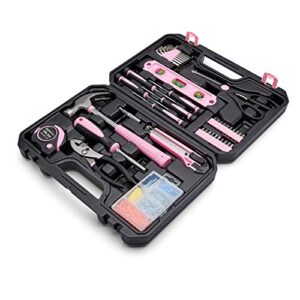 Amazon Basics Household Tool Kit with Tool Storage Case - 142-Piece, Pink & Swiffer Sweeper 2-in-1 Mops for Floor Cleaning, Dry and Wet Multi Surface Floor Cleaner, 20 Piece Set