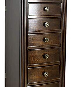 Hives and Honey Landry Jewelry Armoire, 18W x 12.5D x 40H, Walnut & Earring Tray Inserts (4 Pack) Jewelry Storage, Sand (9006-905)