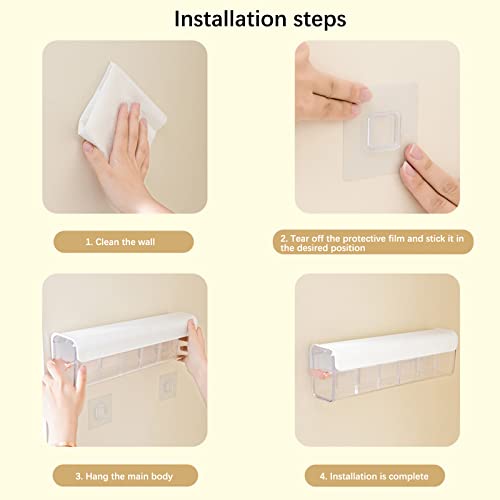 RXMORI Wall-Mounted Underwear Sock Organizer Box,Transparent Plastic Storage Box,Clear Wall-Mounted Cabinet Storage Organizer with Adjustable Compartment