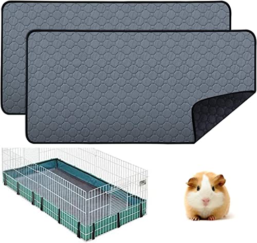 Guinea Pig Cage Liners - Washable Guinea Pig Pee Pads, Waterproof Reusable & Anti Slip Guinea Pig Bedding Fast and Super Absorbent Pee Pad for Small Animals Rabbit Hamster Rat