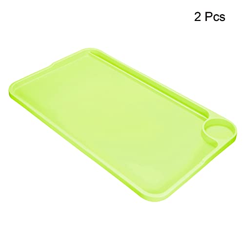 PATIKIL Breakfast Tray Table, 2 Pack Bed Trays with Folding Legs Reusable Serving Platter Laptop Snack Desk for Eating, Green