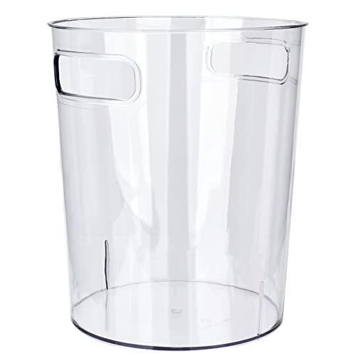 AccEncyc Small Trash Can 1.5 Gallon Clear Wastebasket with Handles Plastic Garbage Can Container Bin for Bathroom, Kitchen, Office, Bedroom, College Dorm, Craft Room