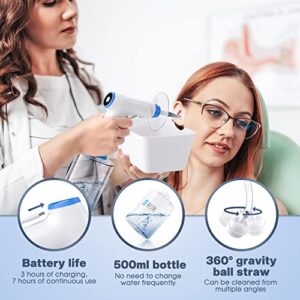 Ear Wax Removal, Electric Ear Cleaning Kit with Light, Ear Irrigation Kit with 4 Pressure Modes, Safe and Effective Ear Flush Kit with Ear Cleaner - Includes Basin, Towel & 15 Tips