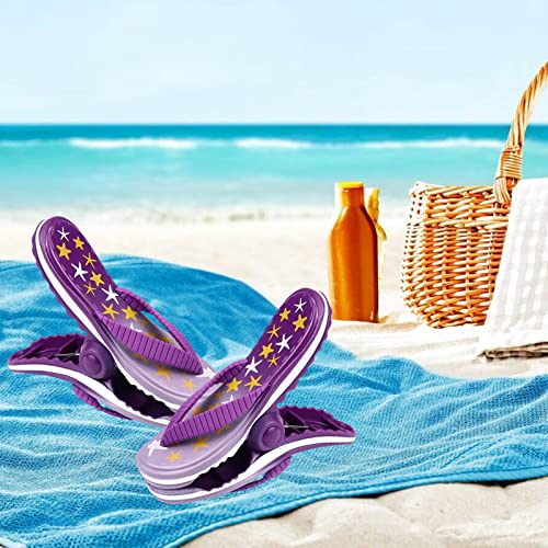 2 Pack Beach Towel Clips Strong Beach Chair Hanger Clips Clothes Clips Large Novelty Sunbed for Lanyards Beach Chairs Deck Patio Pool Boat Cruise Lounge Accessories Must Haves Ship Cards