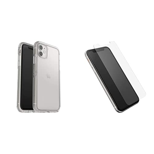 OTTERBOX Symmetry Clear Series Case for iPhone 11 - Clear & Alpha Glass Series Screen Protector for iPhone 11 & iPhone Xr - Clear
