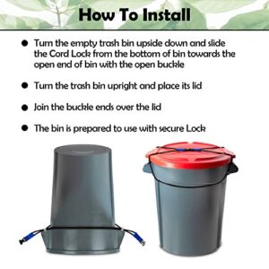 ZONDER Trash Can Lock | Bungee Cord Outdoor Trash Can Lock for Raccoons Animals | Neat Yard | Bear Garbage Bin Lock - Ease of Use - Durable - Single Pack