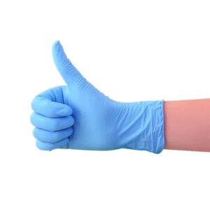 Disposable Nitrile Gloves – Powder Free, Rubber Latex Free, Medical Exam Grade, Non Sterile, Ambidextrous - Soft with Textured Tips – 100 Count Blue, Large