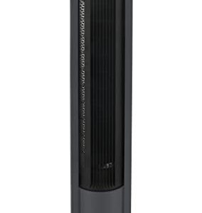 KINOVATION 5-Speed Tower Fan, with Remote, Internal Oscillation, To help sleep, LED light, Automatically turn off, Black