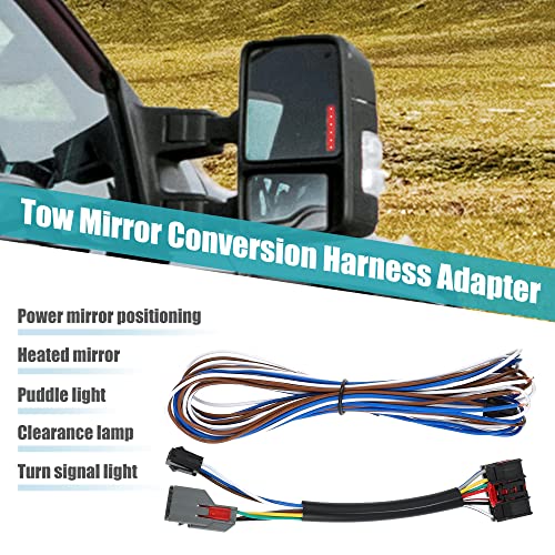 X AUTOHAUX 2 Set Tow Mirrors Wiring Harness Connector 8 Pin to 22 Pin for Ford F150 2015-2019 Trucks Tow Mirror Adapter Mirror Conversion Harness for Turn Signals Puddle Clearance Light