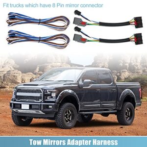 X AUTOHAUX 2 Set Tow Mirrors Wiring Harness Connector 8 Pin to 22 Pin for Ford F150 2015-2019 Trucks Tow Mirror Adapter Mirror Conversion Harness for Turn Signals Puddle Clearance Light