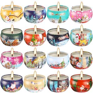 16 Packs Christmas Scented Candle Gift Set for Mom | Woman, 2.5oz Aromatherapy Candles for Home Scented Bath Yoga, Natural Soy Wax Candles, Fragrance Candle Gift for Mothers Day, Valentine's Day