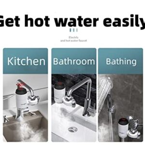 CUIYKAI Instant Electric Water Heater-Quick Installation instant hot water heater Electric Faucet Fast Heating Tap Water Faucet Suitable for kitchen camping shower,110V (LED Digital Display)