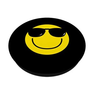 Cool Smile Face Emoticon Sunglasses Smile Face PopSockets Swappable PopGrip