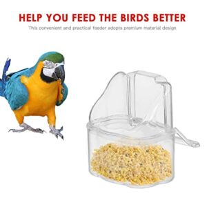TEHAUX Parrot Automatic Feeder, 3pcs Acrylic Bird Food Bowl Anti-Splashing Bird Cage Feeder Hanging Clear No Messes Bird Feeder for Cage