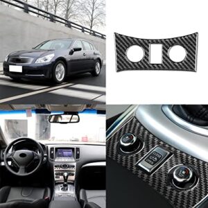 for Infiniti G37 Sedan 2010-2013 Carbon Fiber Black Stickers Car Interior Decorative Accessories (with Heated seat)