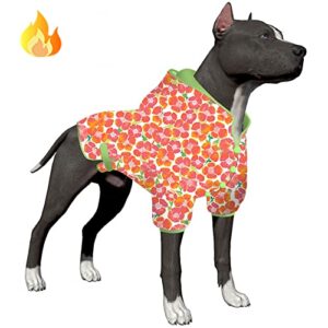 lovinpet hoodies for large male dogs: soft flannel warm dog pajamas, skin-friendly fabric floralish blooms field luminous prints dog clothing for autumn winter using,xl