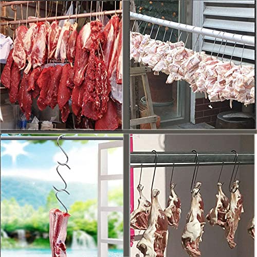 5.12inch Meat Hooks,20Pcs 304 Stainless Steel Butcher Hook Smoking Hooks,Hanging, Drying, Butchering, BBQ, Grilling，Jerky. (5.12in)
