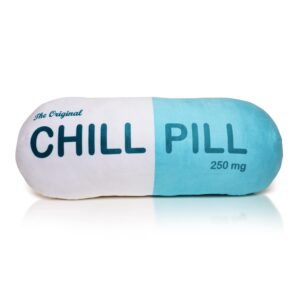 eBody The Original Chill Pill Pillow – Larger Size 18" x 6.5" - Funny and Cute Memory Foam Throw Pillow That is Made with Premium Cuddlesoft Fabric for a Velvety Feel (Pink)