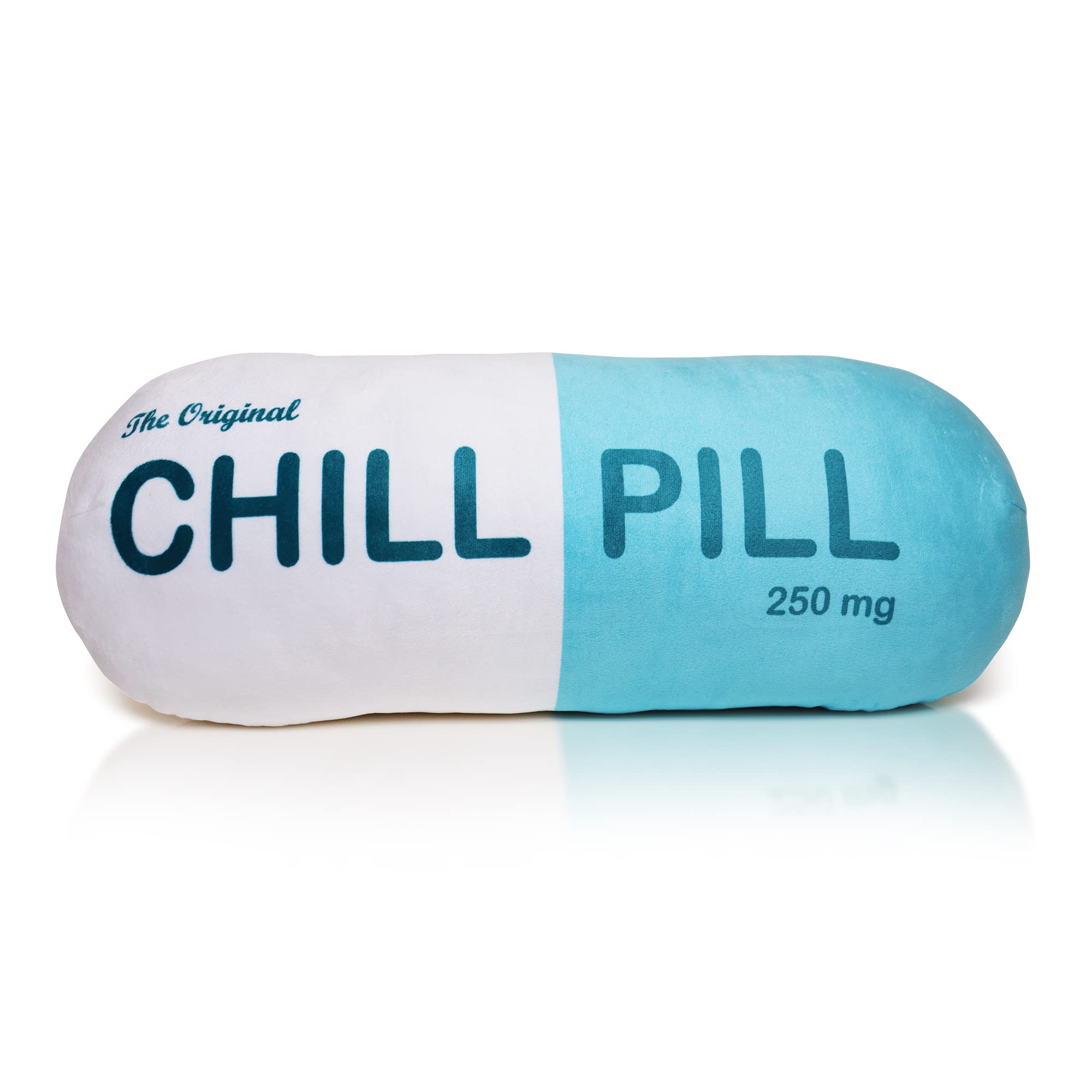 eBody The Original Chill Pill Pillow – Larger Size 18" x 6.5" - Funny and Cute Memory Foam Throw Pillow That is Made with Premium Cuddlesoft Fabric for a Velvety Feel (Pink)