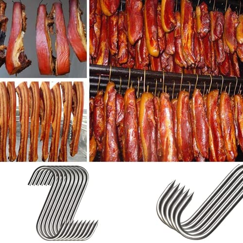 5.9inch Meat Hooks,20Pcs 304 Stainless Steel Butcher Hook Smoking Hooks,Hanging, Drying, Butchering, BBQ, Grilling，Jerky. (5.9in)