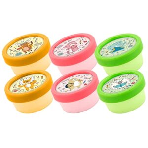 housylove plastic small containers with lids for lunch box, colorful dressing sauce containers for lunch box, tiny small sauce containers for lunch box, mini containers with lids, 6 pack